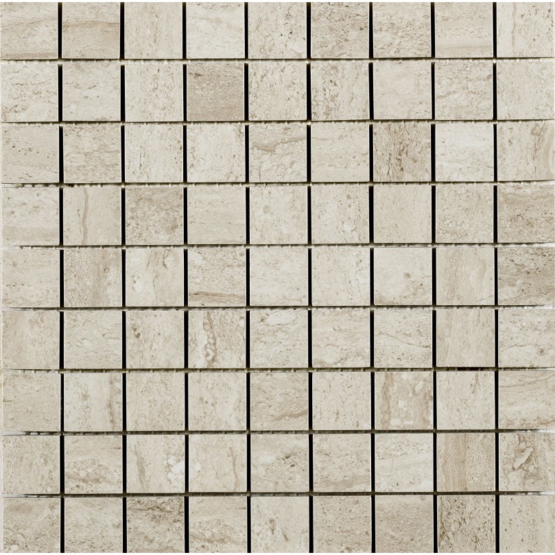 Travertini Due Bianco Lux 30x30cm ceramic mosaic