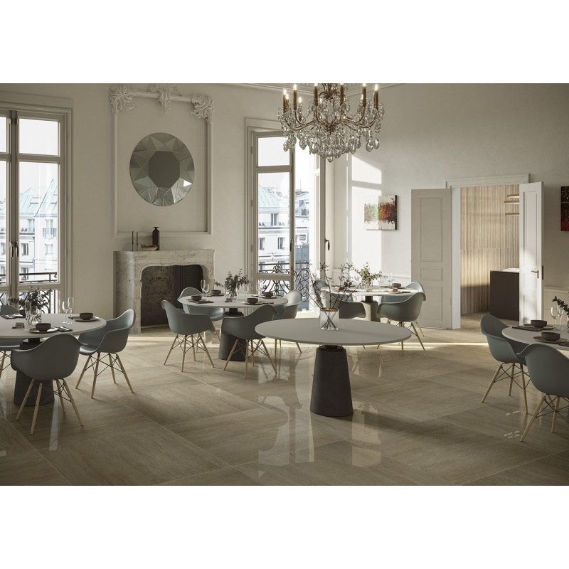 Travertini Due Beige Lux 60x120cm glossy tile