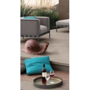 Cerasarda Corten ceramic snail sculpture — outdoor décor
