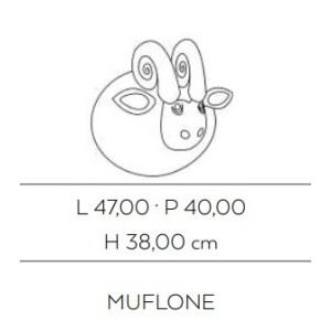 Cerasarda MUF80 muflon ceramic sculpture, black