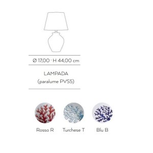 Cerasarda Corallo turquoise ceramic lamp D17H44