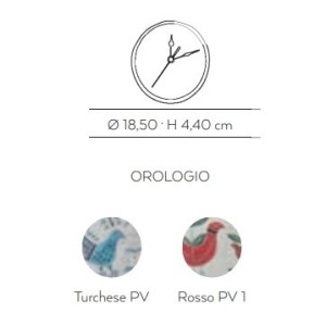 CERASARDA Le Pavoncelle terracotta clock D.18.5 cm