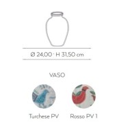 Vaso Cerasarda Le Pavoncelle D25 H31,5 – codice V7DPV