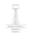 CERASARDA Lampada Ricami Incisi L7 Ricamo 3 H126 D32 cm