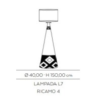 Lampada Cerasarda Ricami Incisi in ceramica H126 D32 cm