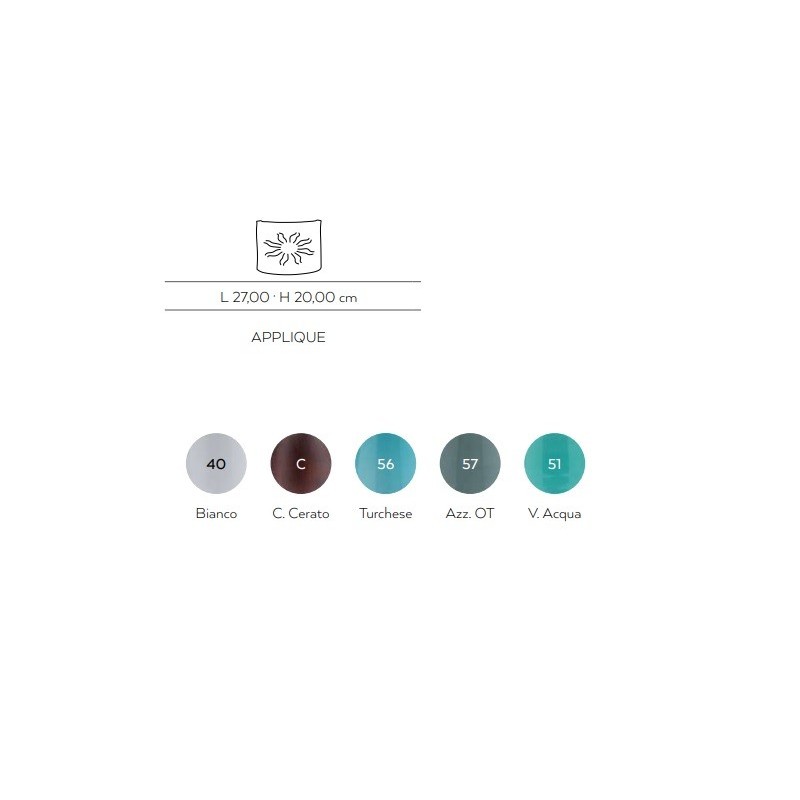 Cerasarda Ricami: applique Sole Azzurro AP20 D20 H27