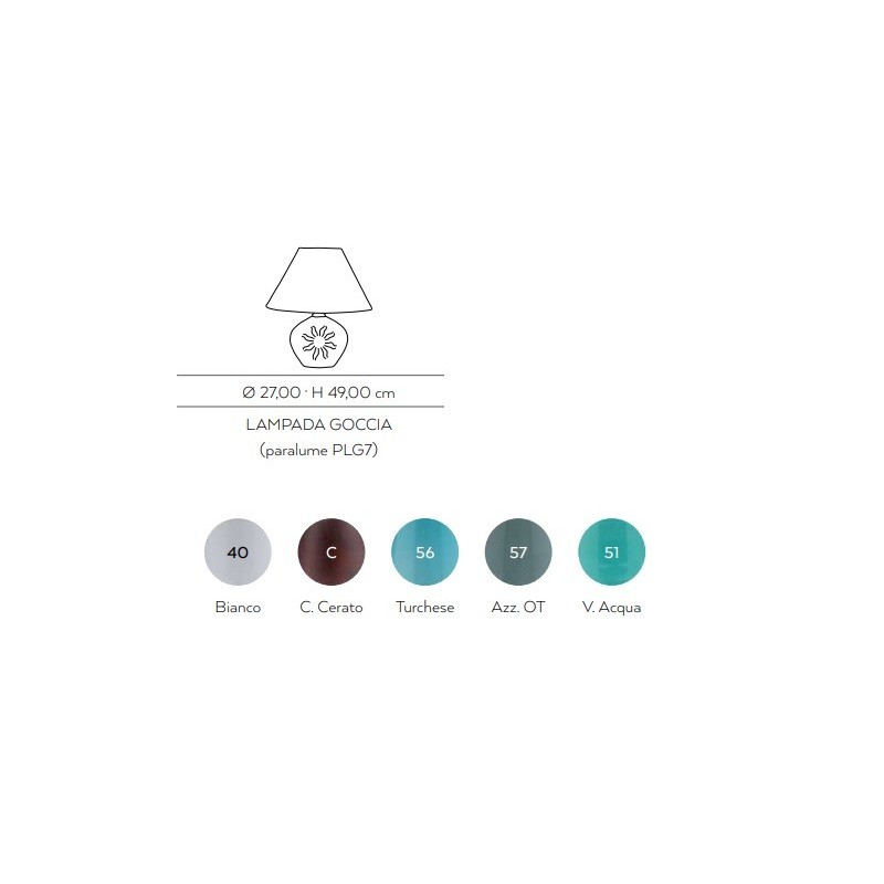RICAMI TRAFORATI Lamp Goccia D28 H49 Turquoise