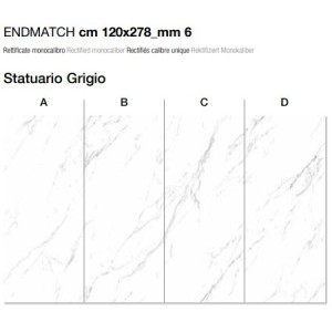 Marmoker Statuario Grigio - 120x278cm