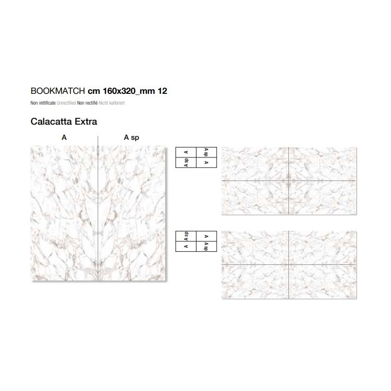Marmoker Calacatta Extra 160x320 honed porcelain slab
