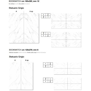 Marmoker Statuario Grigio - 160x320mm, 12mm