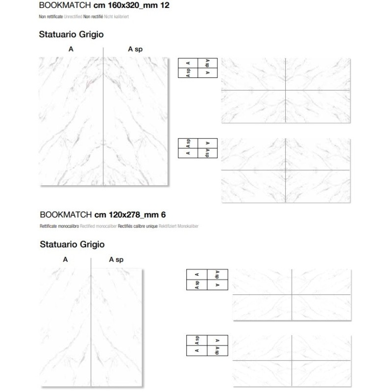 Marmoker Statuario Grigio – 160x320x12mm