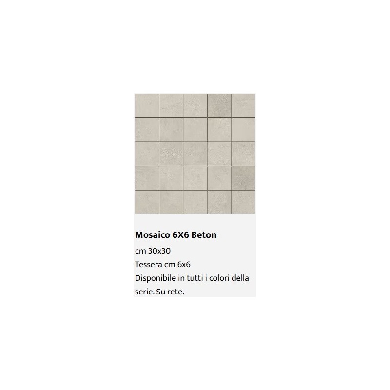 BETON PEARL 6x6 30x30cm matt cement-effect mosaic