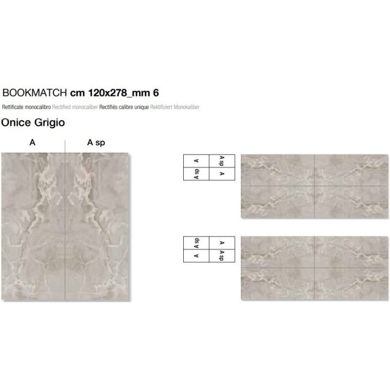ONICI ONICE GRIGIO LUCIDO A RT 120x278 6MM - CASALGRANDE PADANA