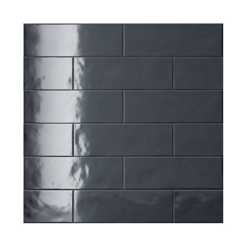 NUANCES PETUNIA NERA LUX 8,2x25 glossy black wall tile