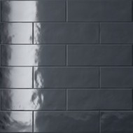 NUANCES PETUNIA NERA LUX 8,2x25 glossy black wall tile
