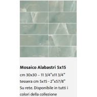 Alabastri Green Glossy 5x15 mosaic on 30x30 - Casalgrande Padana