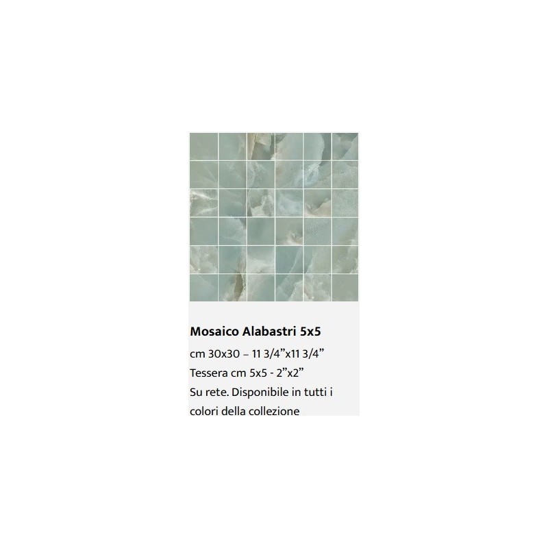 Alabastri Green Glossy 5x5 30x30 mosaic - Casalgrande Padana
