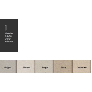 MOON CREAM Listello Mix 7,5x30 Grigio Naturale - LA FABBRICA