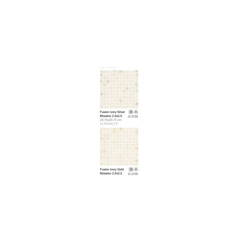 Fusion Ivory Silver Mosaic