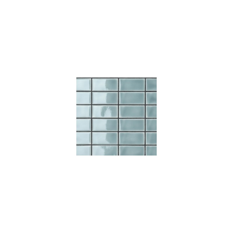 DIN Light Blue Glossy Mosaic 3.6x7.4cm x 30.2x30.2cm Mutina KGDG74 01