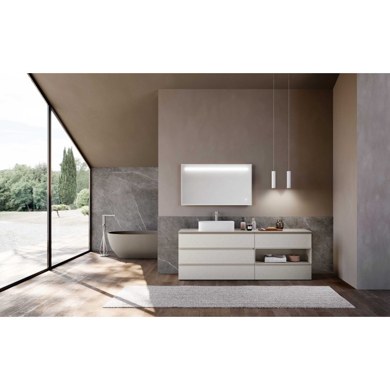 LIME 1.0 LOFTY 135 cm – Mobile Da Bagno AZZURRA, Beton Rigatino