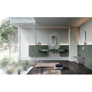 Meuble salle de bains LIME 2.0 224 cm vert laqué AZZURRA
