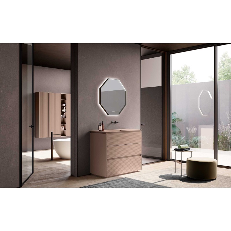 LIME 2.0 228cm mobile bagno laccato Rosa retrò opaco