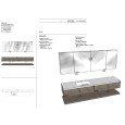 LIME 2.0 232 Bathroom Cabinet - Ash Oak Veneer, Lacquered White, 105+105 cm