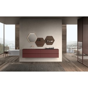 LIME 3.0 Badmöbel: 305 cm, Jaipurrot, lackiertes Holz