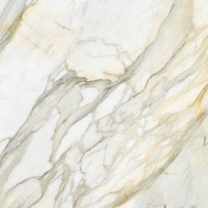 Calacatta Oro grande lastra in gres impronta