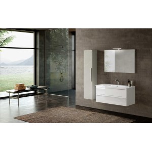 BLOCK SLIM C40 140cm Blanc brillant – AZZURRA Arredobagno