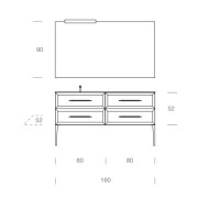 MAKO' Badezimmerschrank 160cm Schwarz GBGROUP – modern, individuell
