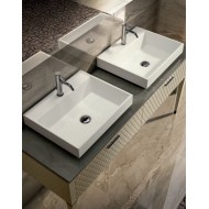 GB Group Lame' 06 170cm Washstand – Matt 405 Sand, Pietra Grey Top