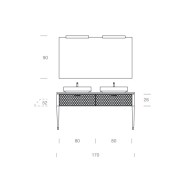 GB Group Lame' 06 170cm Washstand – Matt 405 Sand, Pietra Grey Top