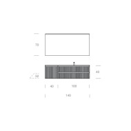 GBGROUP TRICOT 11 Bathroom Cabinet 140cm, 414 Asparago