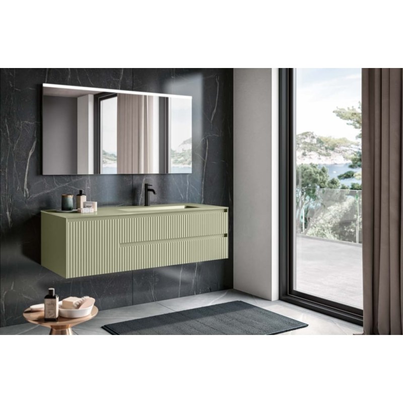GBGROUP TRICOT 11 Bathroom Cabinet 140cm, 414 Asparago