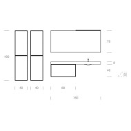 GB Group CLASS 04 Modern Bathroom Cabinet 160cm