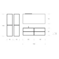 CLASS 05 Mobile Bagno 160cm GB GROUP Elegance Rovere 937
