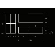 GB Group CLASS 10 Bathroom Cabinet 200cm — Modern 935 Striped Titanium