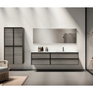 GB Group CLASS 10 Bathroom Cabinet 200cm — Modern 935 Striped Titanium