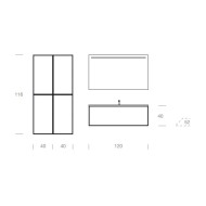 CLASS 11 Meuble salle de bain 120 cm 417 Latte GBGROUP