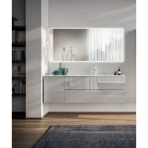MOON 18 Badmöbel Wandhängend 160cm 403 Silbergrau GBGROUP