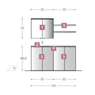 GB Group Moon 38: Mobile Bagno 160cm in laccato