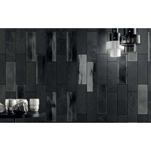 ARMY GLAZE BLACK 10X30 cm CAMP Diesel Living 754915 Iris Ceramica