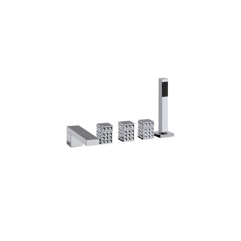 PURE GLAME LUX Gruppo Vasca 5 fori bordo vasca con set doccia 6L531/D BONGIO RUBINETTERIE  - 1