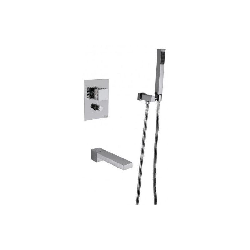 PURE GLAME LUX Wannen Mixer Einbau mit Umsteller, Wandauslauf 220mm, Handbrause 3L530/D BONGIO RUBINETTERIE  - 1