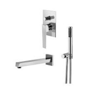 STELTH Built-in bath Mixer with diverter, spout 220mm, shower set 01530-D BONGIO RUBINETTERIE  - 1