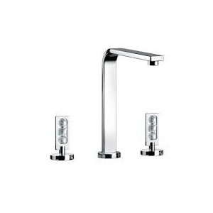 MYAMIX CRYSTAL Groupe évier Tre trous avec vidanger clic-clac 48501 BONGIO RUBINETTERIE  - 1