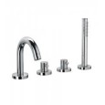 T MINI MIX Groupe Bord de bain 4 trous Chrome cartouche progressive Bongio 34534-D BONGIO RUBINETTERIE  - 1