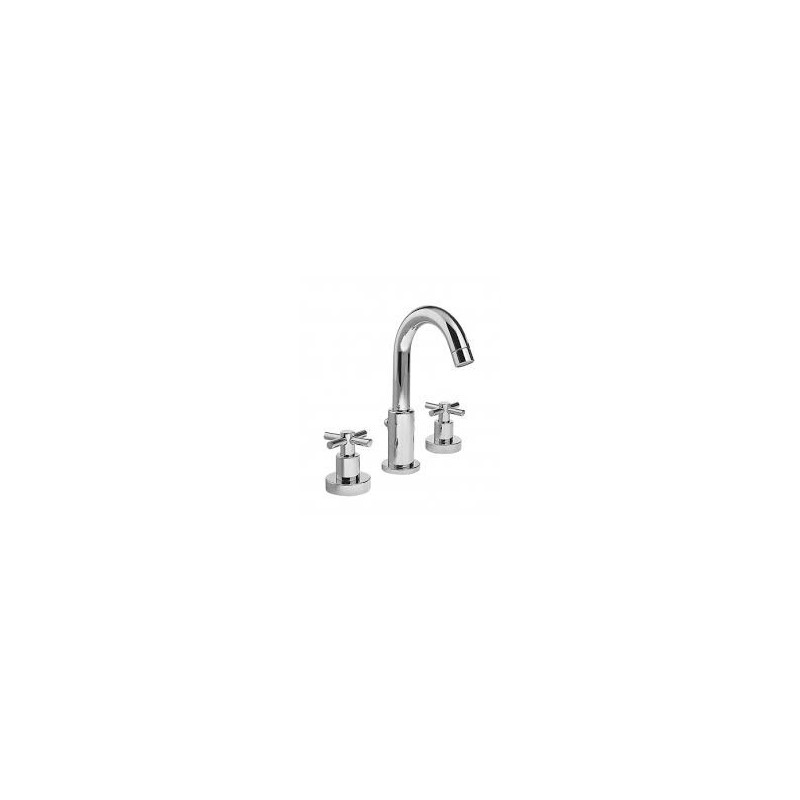 T CROSS Batteria  Lavabo 3 fori completa di scarico 1.1/4" Cromo  Bongio 30501 BONGIO RUBINETTERIE  - 1